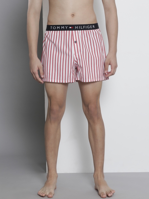 

Tommy Hilfiger Men White & Pink Striped Boxers P0AB2128