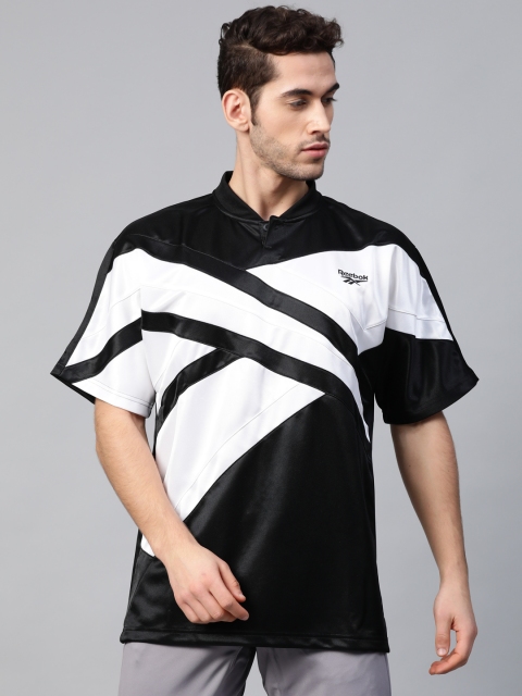

Reebok Classic Unisex Black & White FS Big Vector Panelled T-Shirt