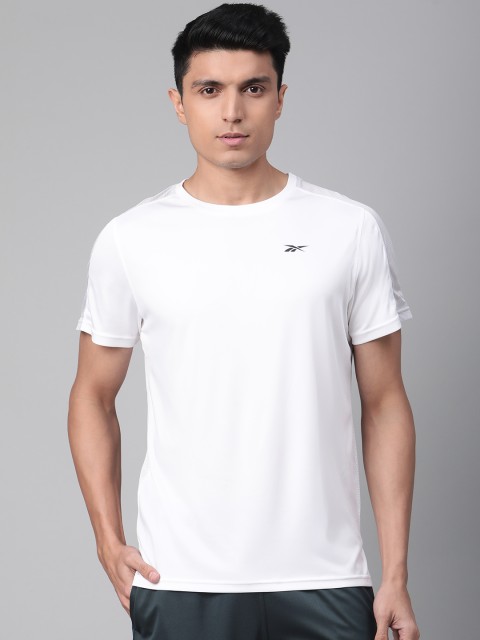 

Reebok Men White Solid Workout Ready Tech T-shirt