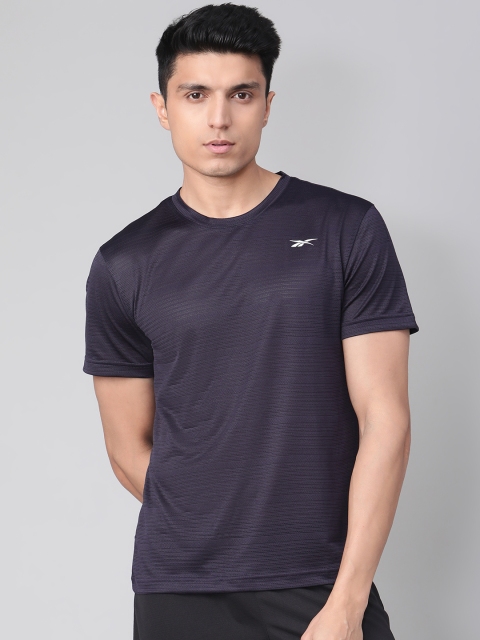 

Reebok Men Navy Blue Solid Training Structure T-Shirt