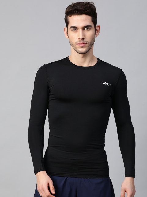

Reebok Men Black Solid Workout Ready Compression T-shirt