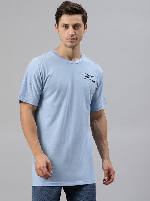 

Reebok Men Blue Printed Round Neck T-shirt