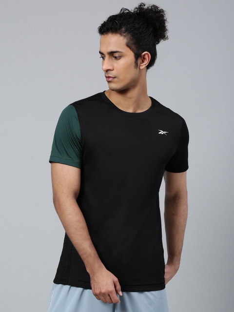 

Reebok Men Black Solid Round Neck Training T-shirt