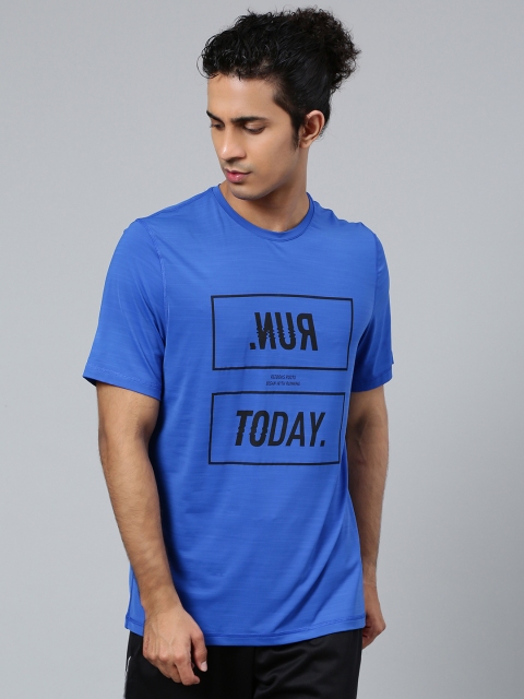 

Reebok Men Blue & Black Printed One Series Running Activchill T-Shirt