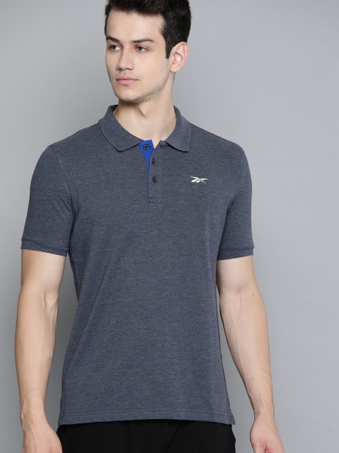 

Reebok Men Charcoal Grey Solid Training Foundation Cotton Polo TEE
