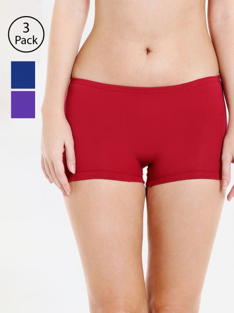 

Bodycare Women Pack of 3 Assorted Solid Boy Shorts 19D-3PCS