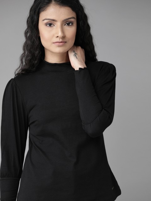 

Roadster Women Black Solid Top