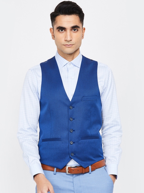 

CODE by Lifestyle Men Blue Solid Waistcoat