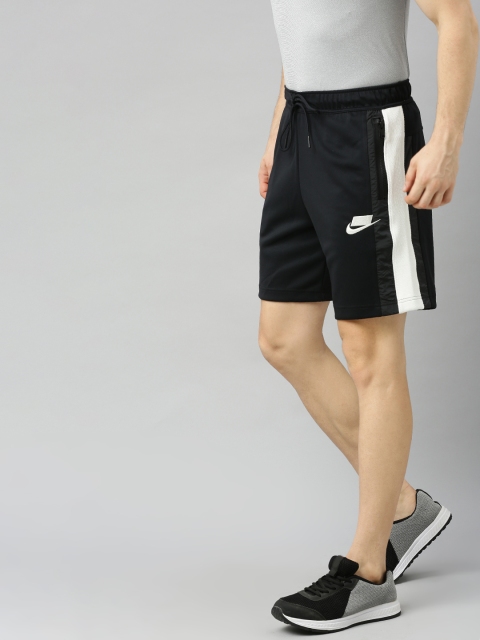 

Nike Men Black Solid Regular Fit Sports Shorts with Side Stripes