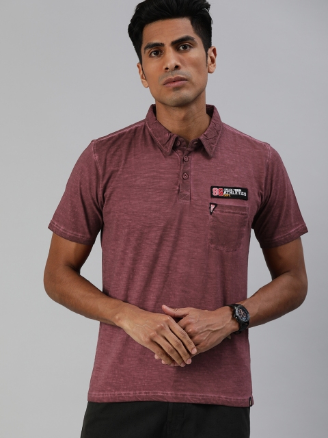 

Zalza Men Maroon Solid Polo Collar T-shirt with Pocket