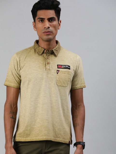 

Zalza Men Camel Brown Solid Polo Collar T-shirt with Pocket