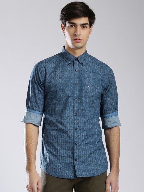 

Tommy Hilfiger Blue Printed New York Fit Casual Shirt