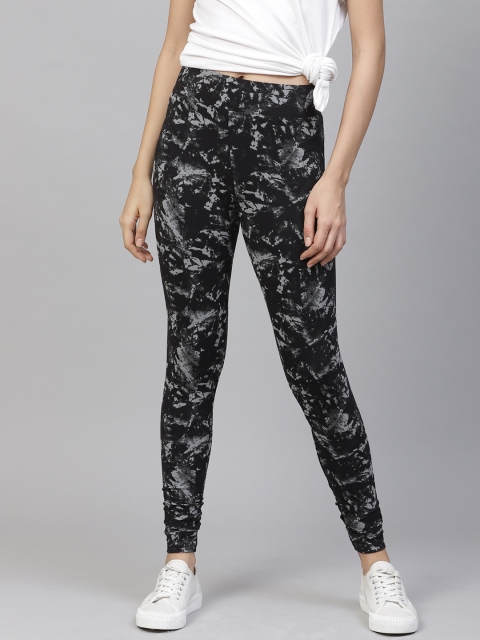 

Marks & Spencer Women Black & Grey Abstract Printed Tights