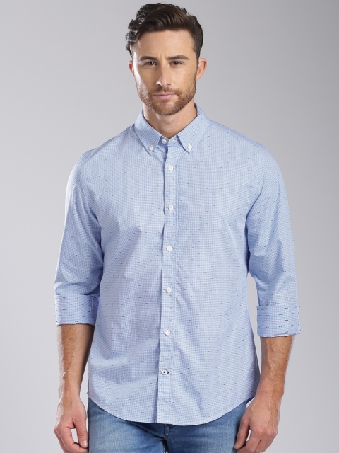 

Tommy Hilfiger Blue Checked Custom Fit Casual Shirt