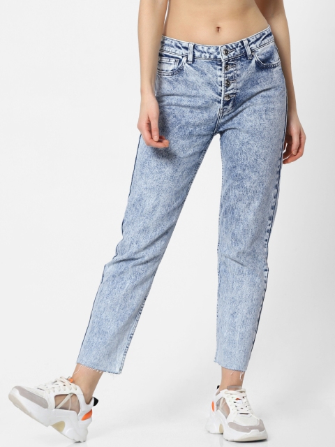 

ONLY Women Blue Emily Straight Fit High-Rise Clean Look Stretchable Jeans