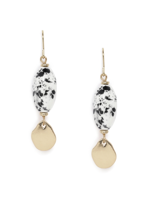 

Accessorize White & Black Speckle Ceramic Oval Drop Earrings