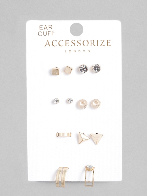 

Accessorize Set of 8 Gold-Toned Earrings