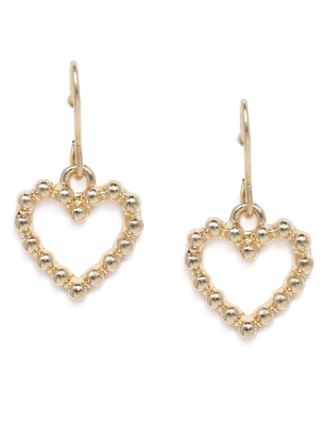 

Accessorize Gold-Toned Studded Heart Drop Earrings