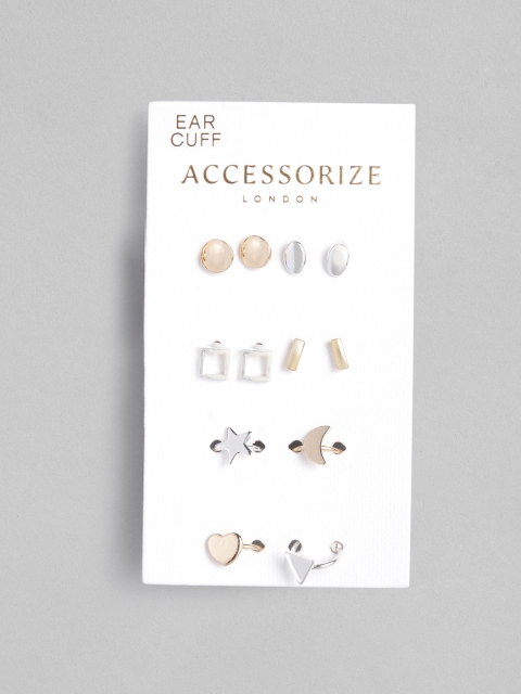 

Accessorize Set of 8 Gold & Silver-Toned Quirky Earrings