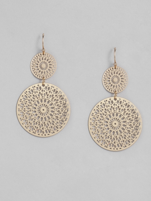 

Accessorize Gold-Toned Circular Filigree Drop Earrings