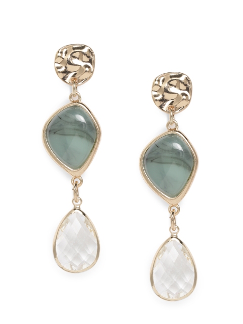 

Accessorize Grey & Gold-Toned Contemporary Clip-On Drop Earrings