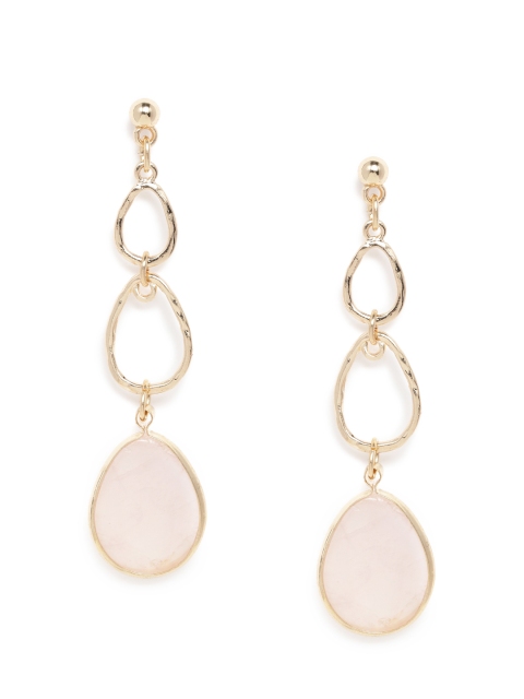 

Accessorize Pink & Gold-Toned Teardrop Shaped Drop Earrings