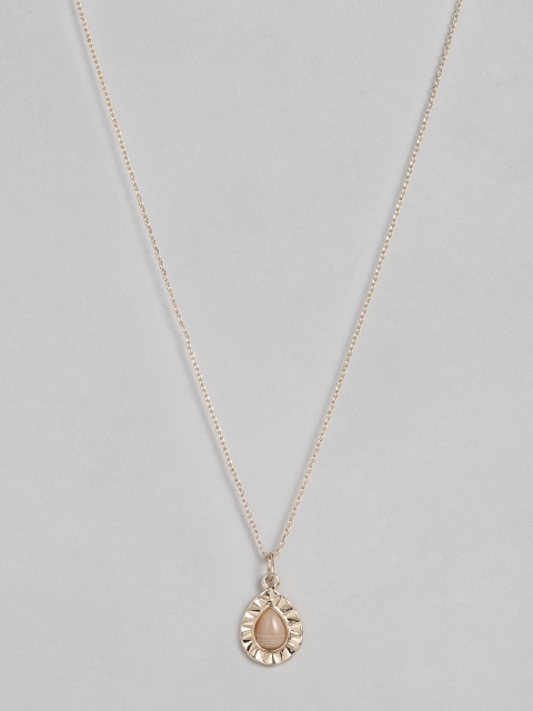 

Accessorize Gold-Toned Aztec Teardrop Pendant With Chain