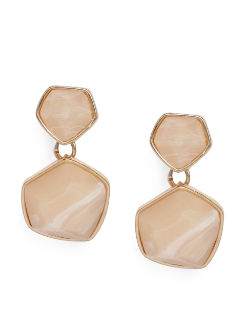 

Accessorize Pink & Gold-Toned Contemporary Clip-On Drop Earrings