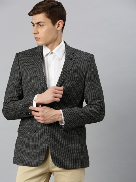

Raymond Men Grey Contemporary Fit Checked Single-Breasted Formal Blazer