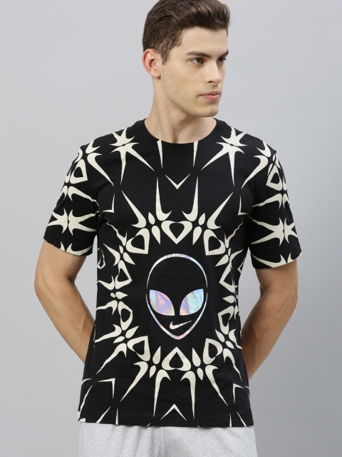 

Nike Men Black Printed Round Neck T-shirt