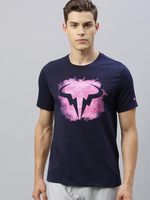 

Nike Men Blue Printed AS RAFA NKCT Dri-Fit T-shirt