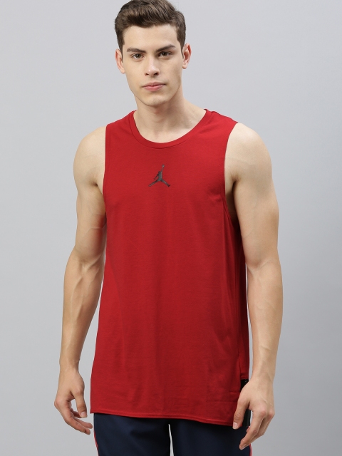 

Nike Men Red 23ALPHA Solid Round Neck T-shirt