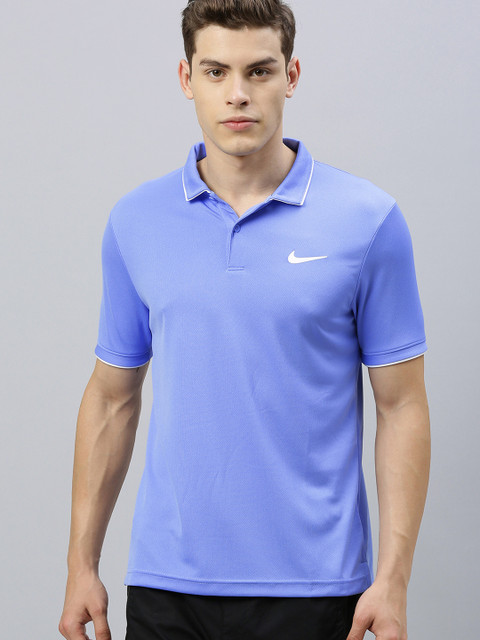 

Nike Men Blue AS Dri-FIT Solid Polo Collar T-shirt