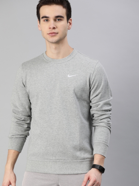 

Nike Men Grey Melange Solid AS NIKE CLUB FT CREW NFS Sweatshirt
