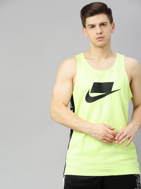 

Nike Men Lime Green Colourblocked NSW NSW TANK KNT Round Neck T-shirt