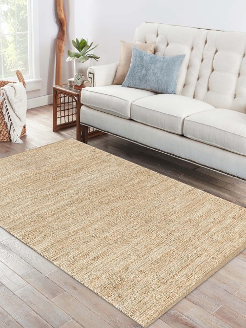 

Jaipur Rugs Beige Striped Naturals Jute and Hemp Handmade Carpet