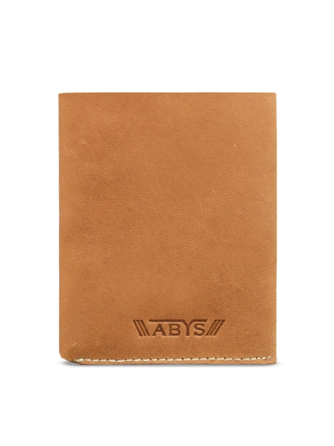 

ABYS Unisex Tan Brown Solid Genuine Leather Two Fold Wallet