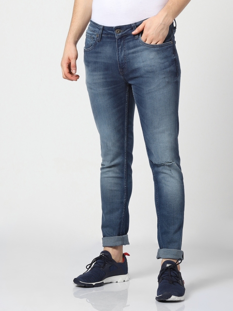 

Jack & Jones Men Blue Ben Skinny Fit Low-Rise Slash Knee Stretchable Jeans