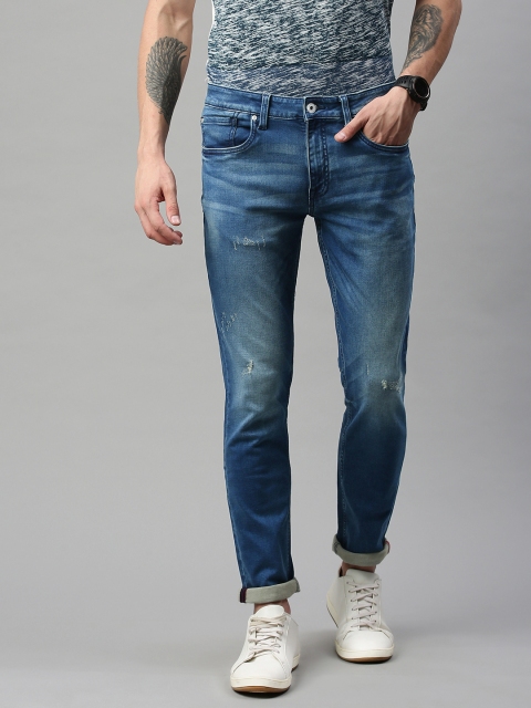 

Jack & Jones Men Blue Slim Fit Low-Rise Low Distress Heavy Fade Stretchable Jeans
