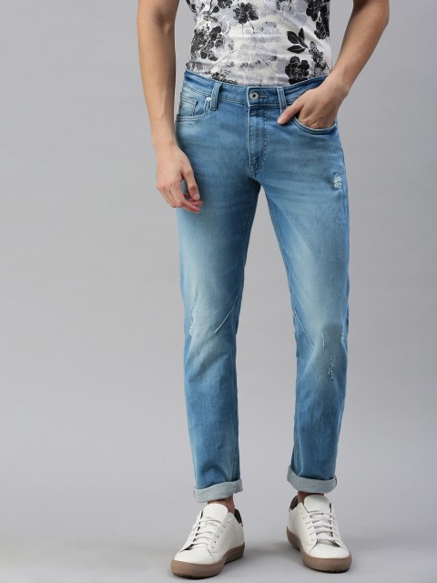 

Jack & Jones Men Blue Slim Fit Low Distress Heavy Fade Jeans
