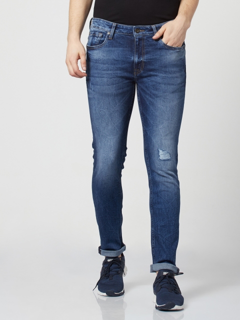 

Jack & Jones Men Blue Skinny Fit Low-Rise Mildly Distressed Stretchable Jeans