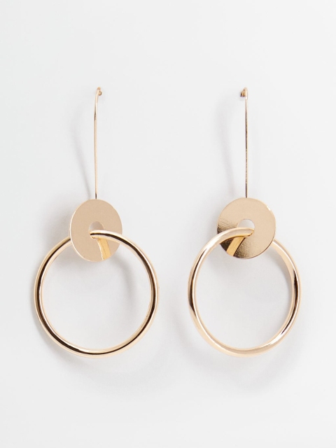 

MANGO Gold-Toned Circular Drop Earrings