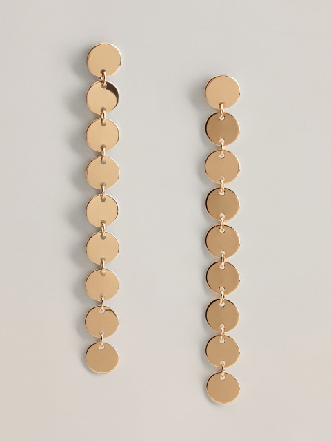 

MANGO Rose Gold-Toned Circular Drop Earrings