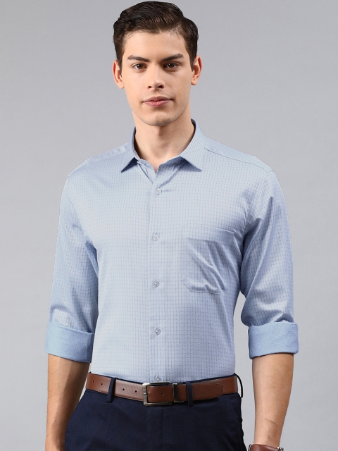 

Louis Philippe Men Blue Slim Fit Checked Formal Shirt