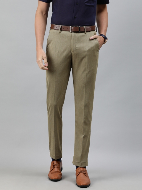 

Louis Philippe Men Brown Slim Fit Solid Formal Trousers
