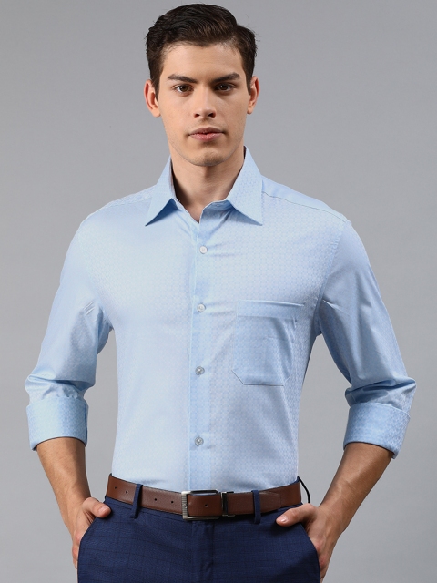 

Louis Philippe Men Blue Classic Fit Self Design Formal Shirt