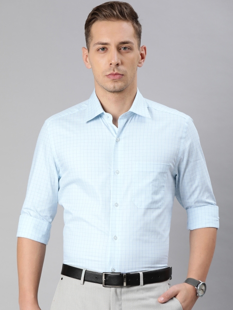 

Louis Philippe Men Blue Classic Fit Checked Formal Shirt