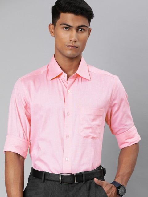 

Louis Philippe Men Pink Classic Fit Solid Formal Shirt