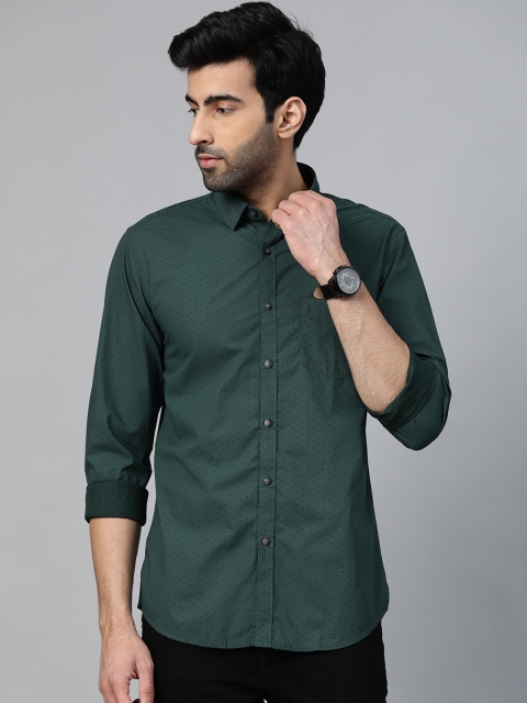 

Louis Philippe Sport Men Green & Navy Slim Fit Printed Casual Shirt
