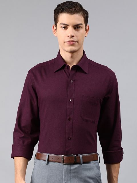 

Louis Philippe Men Burgundy Slim Fit Solid Formal Shirt